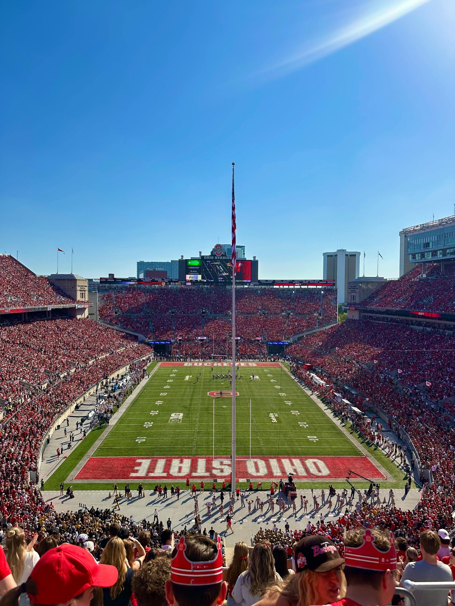Crowded Ohio State football game at the Ohio Stadium in Columbus, Ohio.